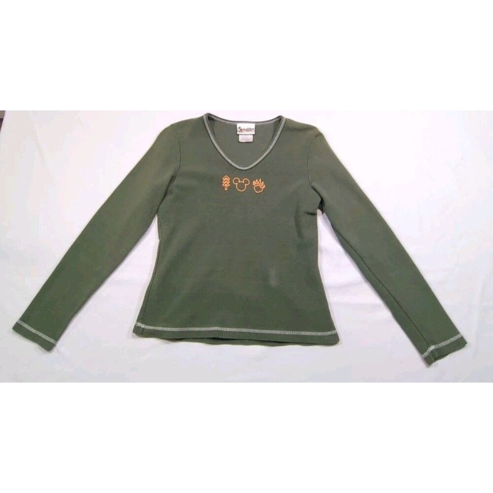 Walt Disney World Wilderness Lodge Long Sleeve Shirt Women's Small Green